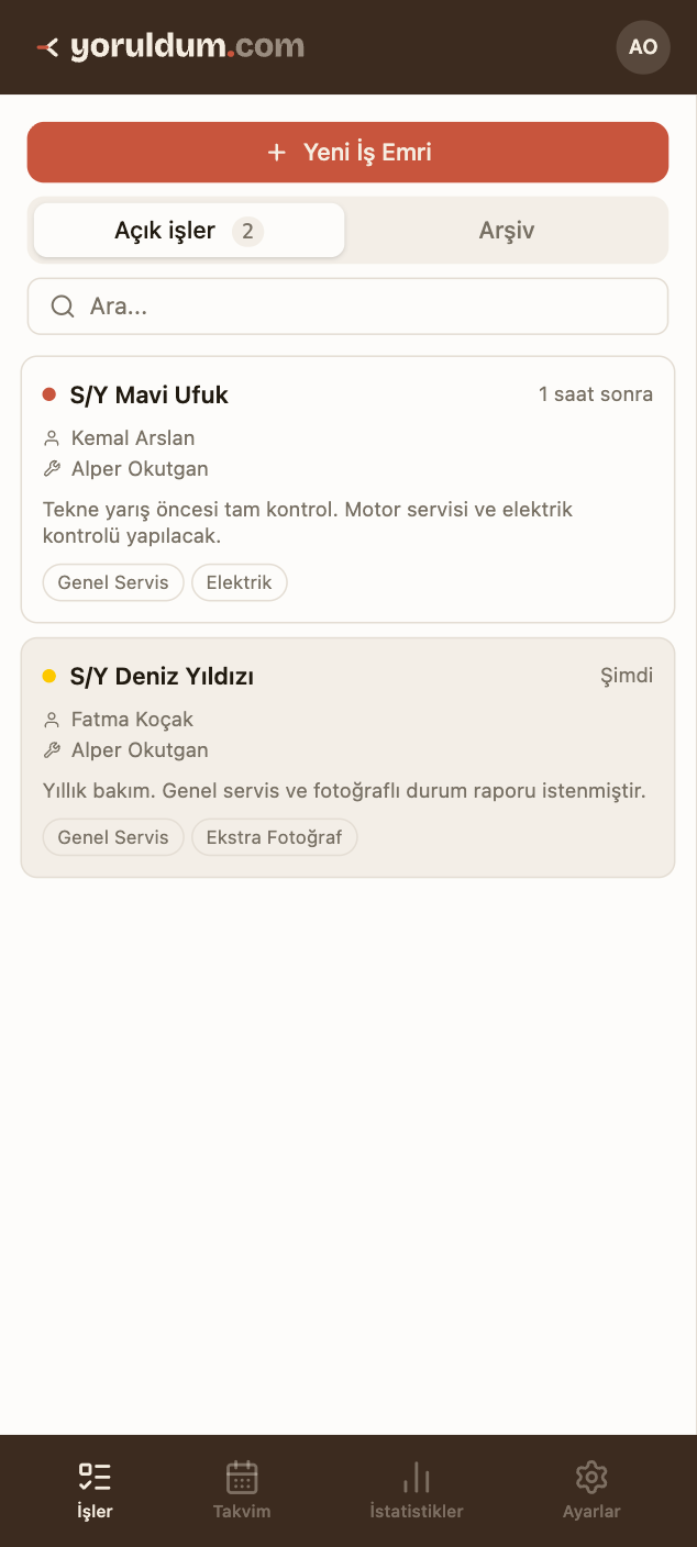 yoruldum mobil saha formu
